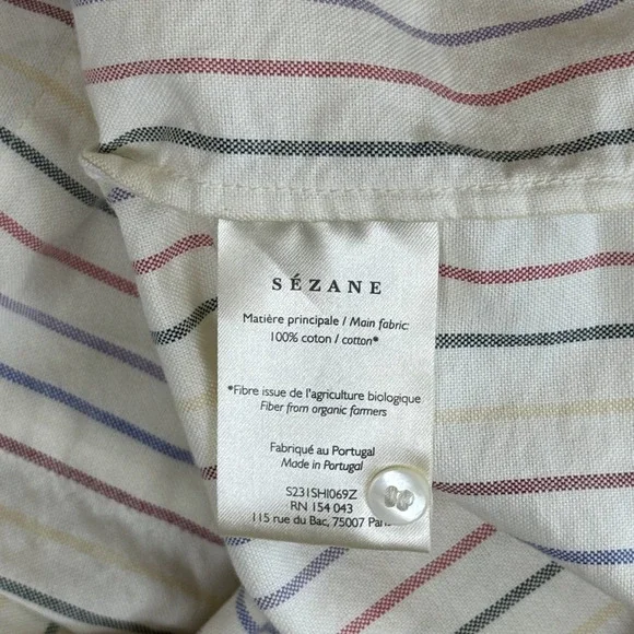 Sezane Pastel Striped Button Down Shirt - Picture 8 of 8